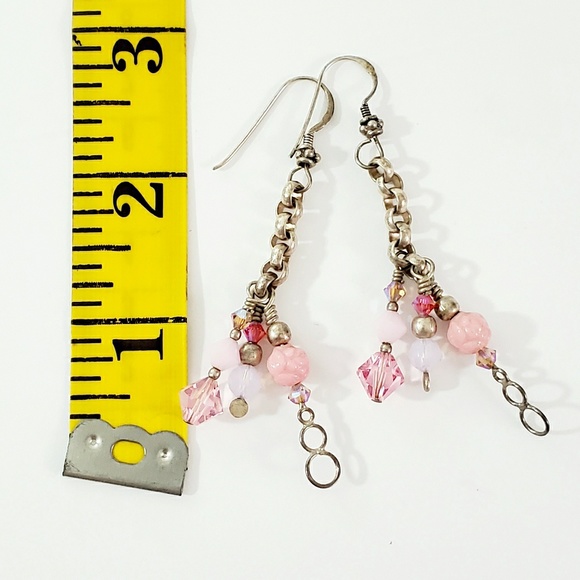Flirty & Fun Sterling Silver Long Beaded Earrings - Picture 4 of 8